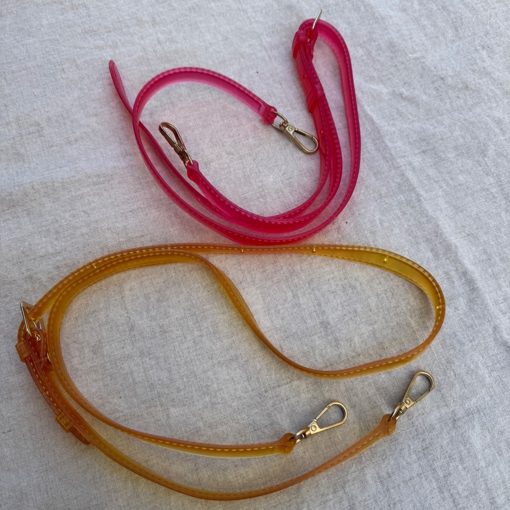 Jelly PVC Crossbody Bag Straps Set Pink Orange Y2K Retro Transparent Adjustable